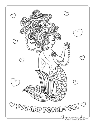 Mermaid Coloring Pages Strings Pearls Wild Hair