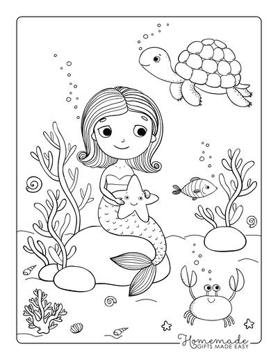 Mermaid Coloring and Activity Sheets, preschool edition, 20 pages, digital  download, coloring sheets, maze, word search and tracing