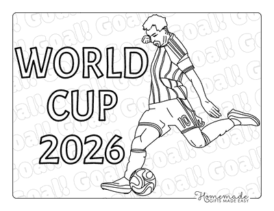 Messi Coloring Pages Messi Outline Goal World Cup 2026