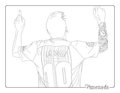 Messi Coloring Pages Realistic Jersey Number 100 Victory