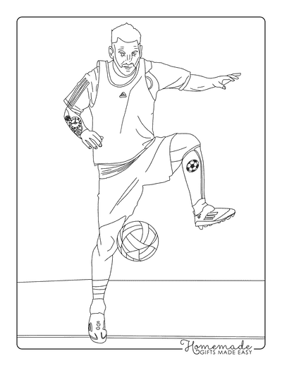 Messi Coloring Pages Realistic Messi Trick Football Soccerball