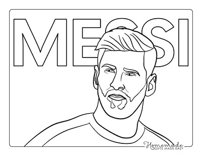 Messi Coloring Pages Simple Messi Headshot Coloring Page