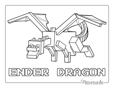 Minecraft Coloring Pages Cool Minecraft Ender Dragon to Color