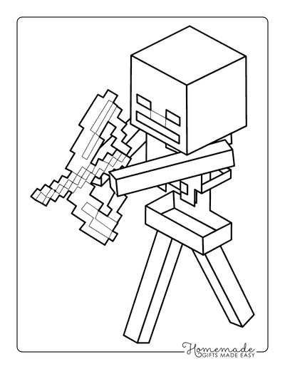Minecraft Coloring Pages Cool Minecraft Skeleton