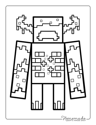 Minecraft Coloring Pages Cool Minecraft Warden to Color