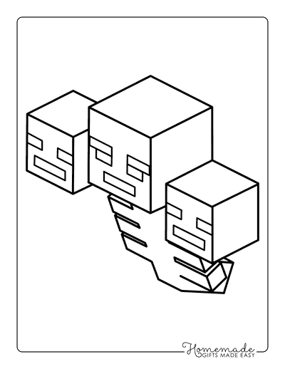 Minecraft Coloring Pages Easy Cool Minecraft Wither Coloring Page