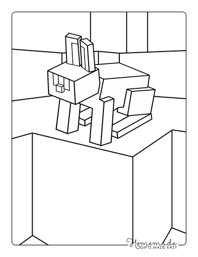 Minecraft Coloring Pages Easy Cute Minecraft Bunny Coloring Page