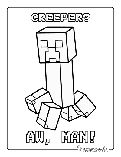 Minecraft Coloring Pages Easy Minecraft Creeper Coloring Page