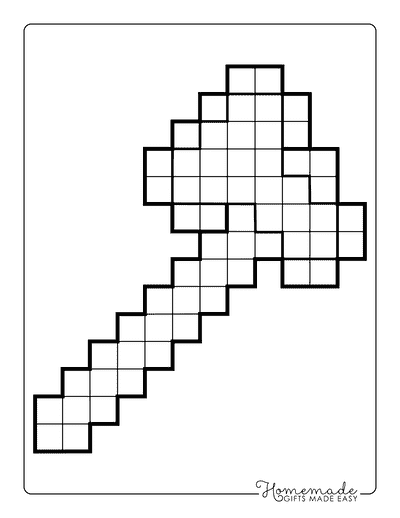 Minecraft Coloring Pages Easy Minecraft Diamond Axe to Color