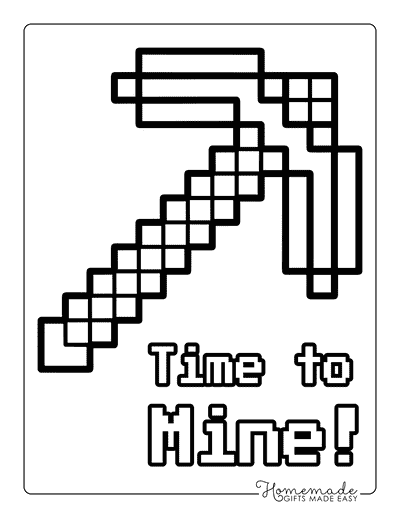 Minecraft Coloring Pages Easy Minecraft Diamond Pickaxe Coloring Page
