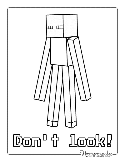 Minecraft Coloring Pages Easy Minecraft Enderman Coloring Page