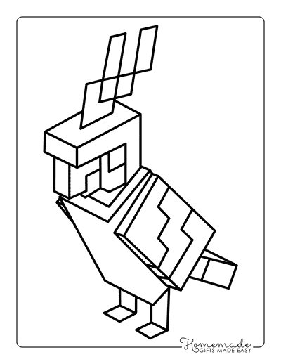 Minecraft Coloring Pages Easy Minecraft Parrot Printable to Color