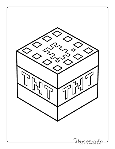 Minecraft Coloring Pages Easy Minecraft Tnt Coloring Page