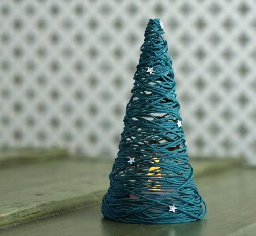 miniature christmas tree ornaments from string