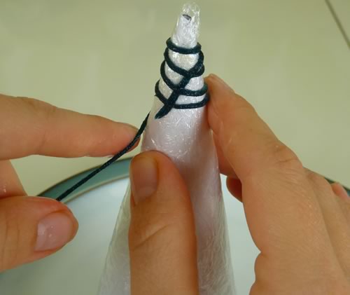 miniature christmas tree ornaments from string