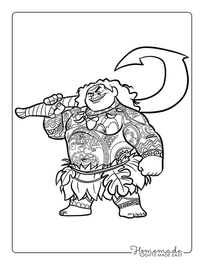Moana Coloring Pages Moana Maui Coloring Page