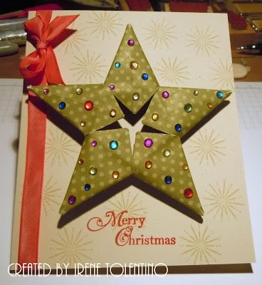 modular origami star christmas card