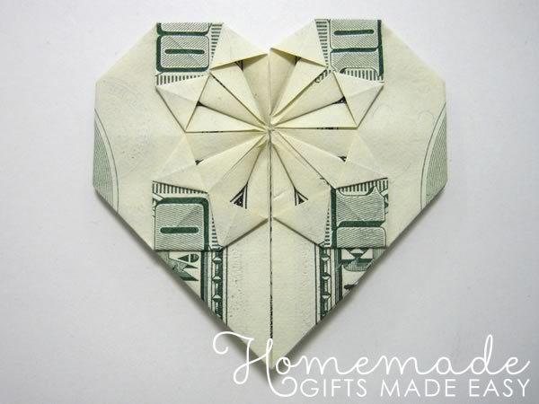 Decorative Money Origami Heart Video Tutorial And Picture Instructions