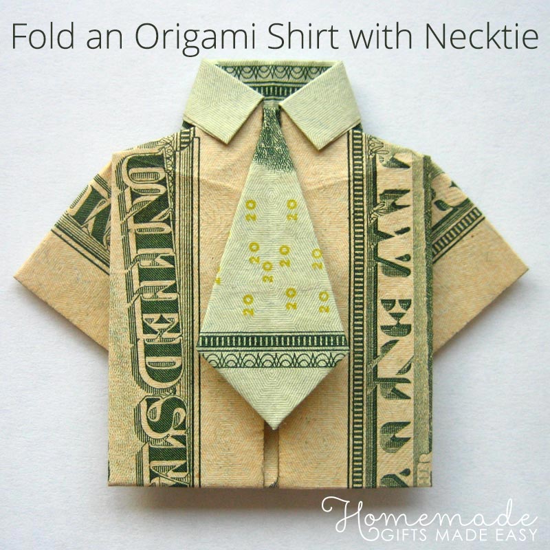 Money Origami Shirt and Tie Folding Instructions