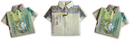 money origami shirt