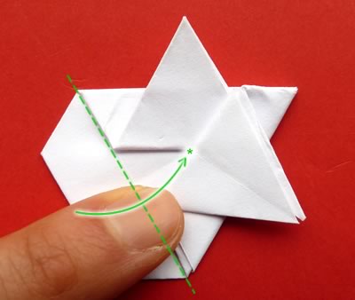 money origami star step 8c