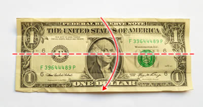 simple money origami trouser step 1