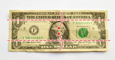 simple money origami trouser step 2