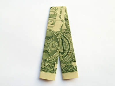 Make money origami trousers or pants, step by step