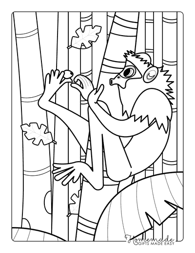 Monkey Coloring Pages Simple Cute Happy Monkey Berry Jungle