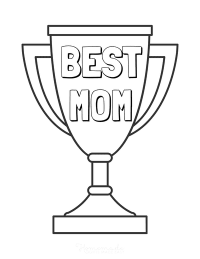 Mothers Day Coloring Pages Best Mom Trophy