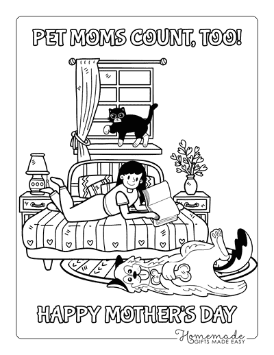 Mothers Day Coloring Pages Funny Pet Moms Mothers Day Coloring