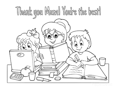 Mothers Day Coloring Pages Homeschool Thank You Mum