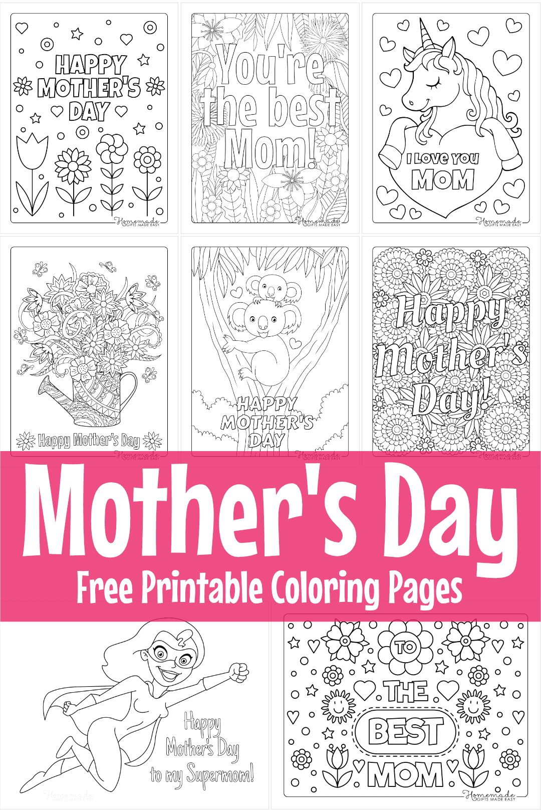 mothers day coloring pages montage