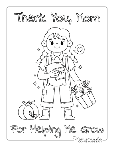 Mothers Day Coloring Pages Mother Gardener Simple Mothers Day Coloring Page