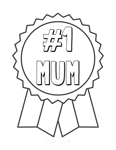 Mothers Day Coloring Pages Number One Mum