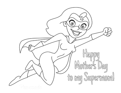 Mothers Day Coloring Pages Supermom