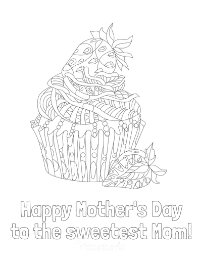 Mothers Day Coloring Pages to the Sweetest Mom Cupcake