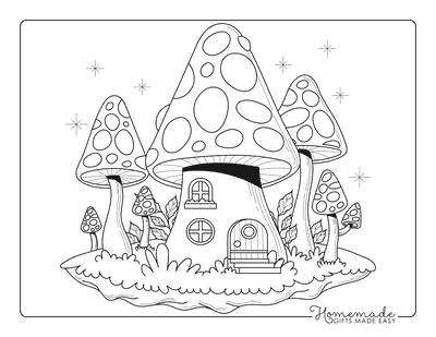 Mushroom Coloring Pages Cute Mushroom Floating Cottage