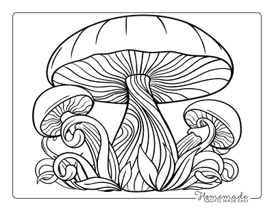 Mushroom Coloring Pages Simple Trippy Mushroom Outlines