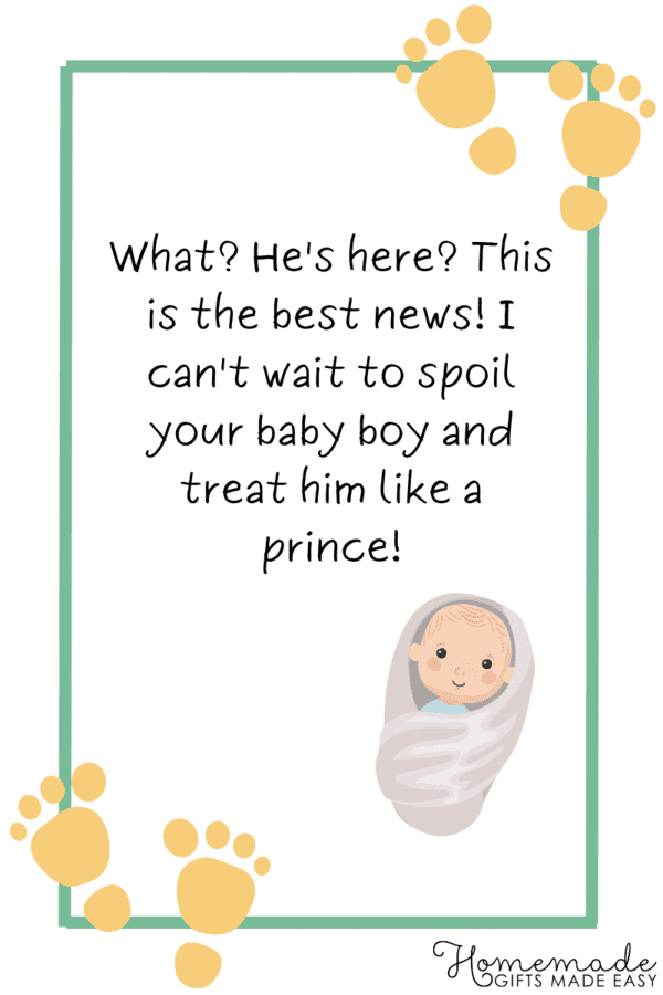 new baby wishes I can't wait to spoil your baby boy