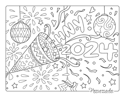 Free Printable New Year Coloring Pages For 2024