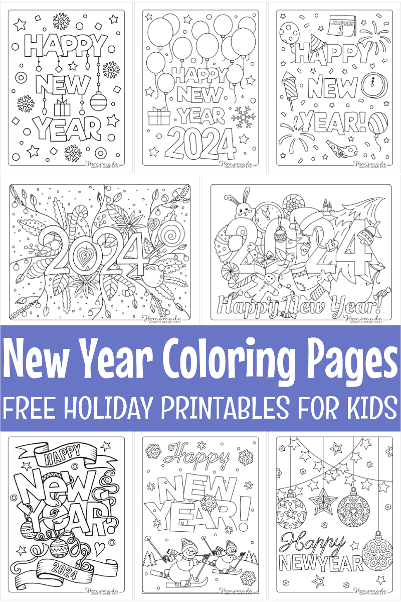free printable new year coloring pages