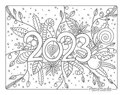 New Year Coloring Pages Winter Nature Snowing 2023