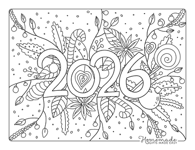 New Year Coloring Pages Winter Nature Snowing 2026