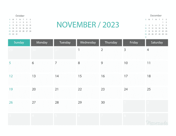 November 2022 Calendar | Free Printable with Holidays