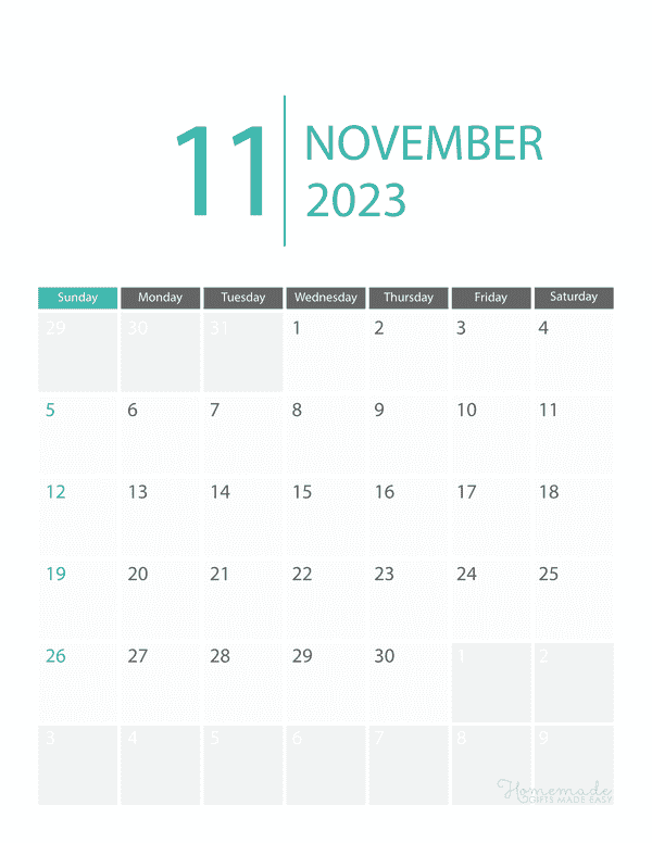 November 2022 Calendar | Free Printable with Holidays