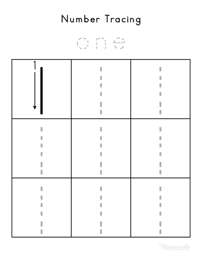 Number Tracing Worksheets 1