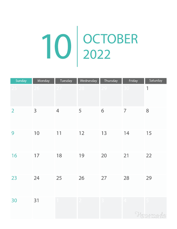 october 2022 calendar free printable with holidays