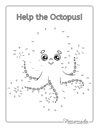 Octopus Coloring Pages Octopus Dot to Dot