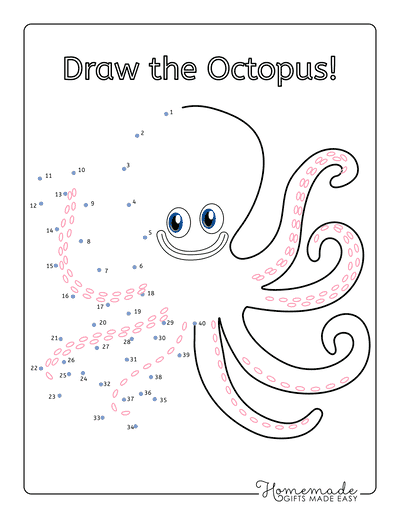Octopus Coloring Pages Silly Octopus Dot to Dot